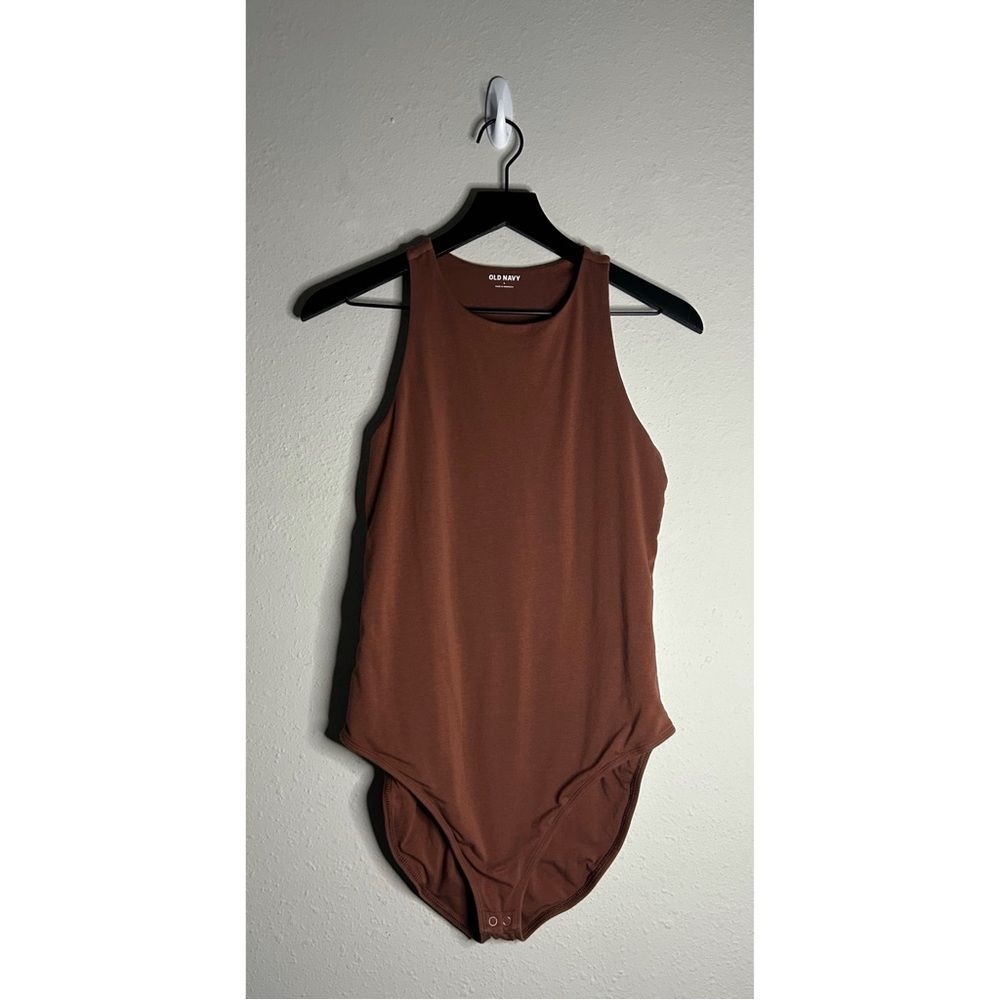 Old Navy Brown High Neck Sleeveless Bodysuit Size L